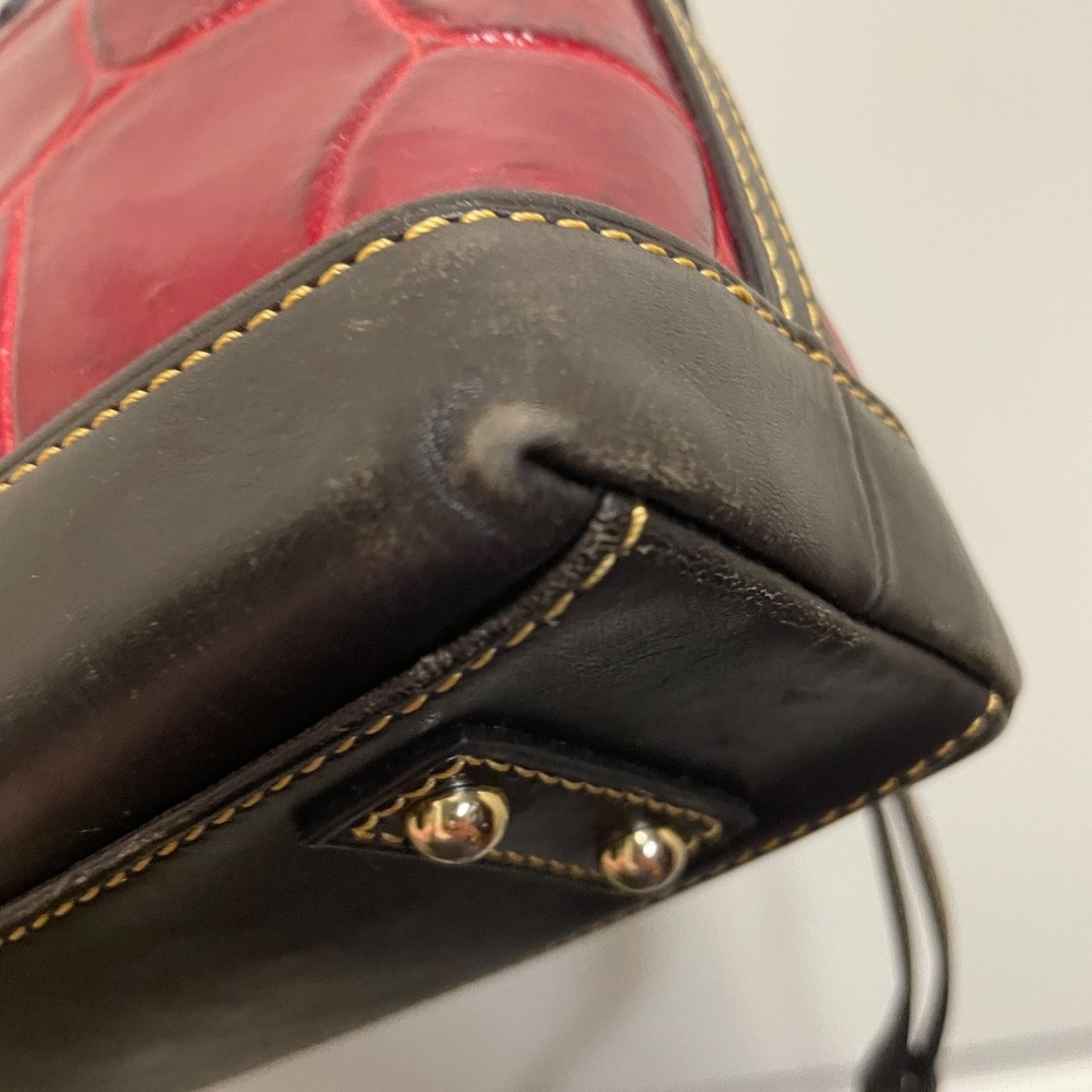 Dooney & Bourke Red and Black Croc Crossbody Bag - Picture 11 of 11